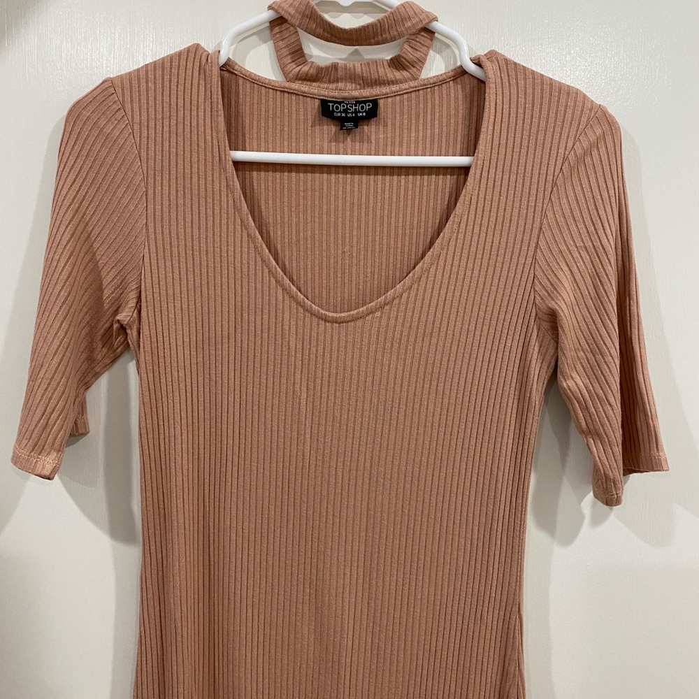 Topshop Bodycon Midi Dress with choker